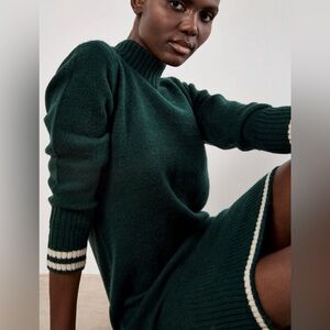 Apricot 🍑- Tipped Knitted Jumper Midi Dress